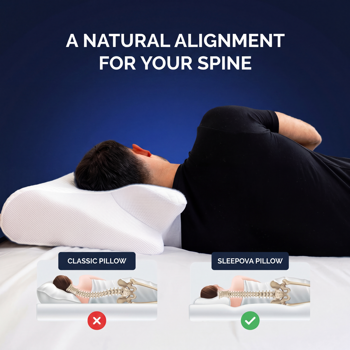 Sleepova 2.0 Pillow with Orthofoam™️ Technology